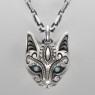 Kalico Lucy La Moo necklace with blue topaz KL056 vertical view.
