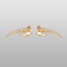 Oz Abstract Tokyo E9343WCZ-18KP Apocalipto Gold Zirconia sides view.