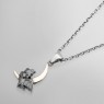 BoozeBird bd037 Moon & Bat Necklace left view.