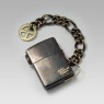 STS Brass Zippo lighter iron cross design back view.