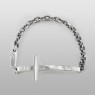 Oz Abstract Tokyo BR262 No Regrets silver cross bracelet top view.