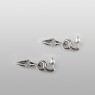 M`s Collection Drop silver pierce with zirconia.