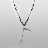 Oz Abstract Tokyo on-of-a-kind onyx and skulls necklace the ripper P1862CUSTOM vertical view. 